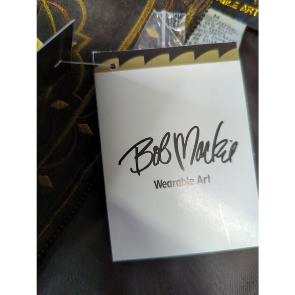 Vintage Bob Mackie Womens Medium Suede Jacket Embroidered Chocolate Brown New - Picture 5 of 12